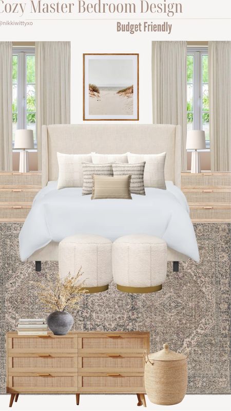 Cozy master bedroom inspo! And on a budget! A majority of the items are from Amazon and Target. You can create a high end look for less!

Amazon / Target / bedroom / primary bedroom / master bedroom / upholstered bed / neutral design 

#LTKstyletip #LTKhome #LTKsalealert