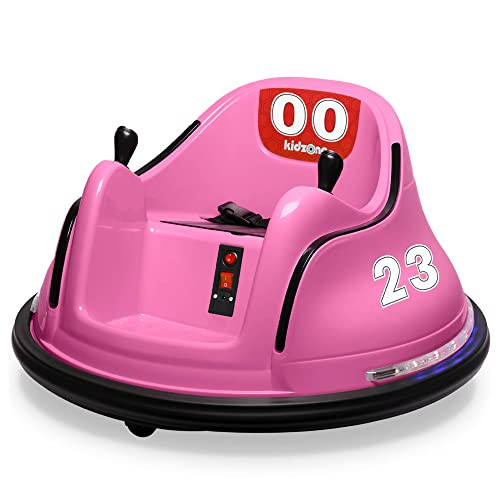 Kidzone 6V Electric Ride On Bumper Car for Kids & Toddlers 1.5-6 Years Old, DIY Sticker Baby Bumping Toy Gifts W/Remote Control, LED Lights & 360 Degree Spin, ASTM Certified, Pink | Amazon (US)