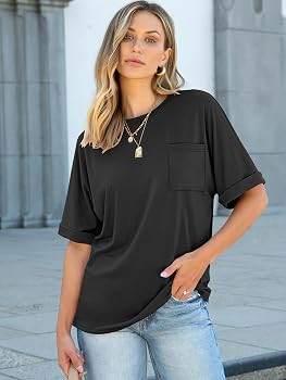 ANRABESS Womens Tops Short Sleeve Oversized T Shirts | Amazon (US)