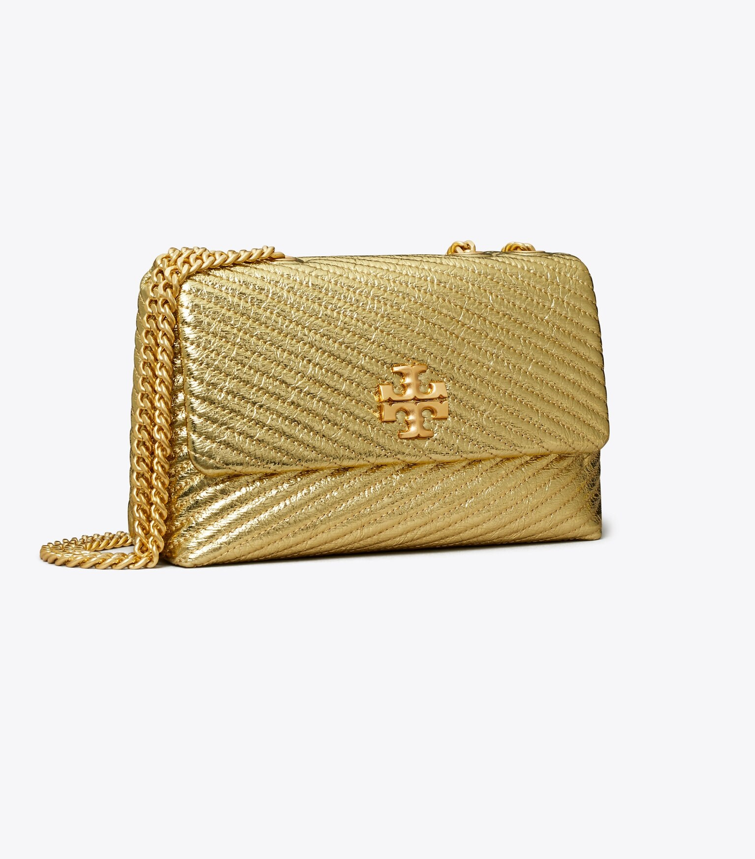 SMALL KIRA MOTO QUILT METALLIC CONVERTIBLE SHOULDER BAG | Tory Burch (US)