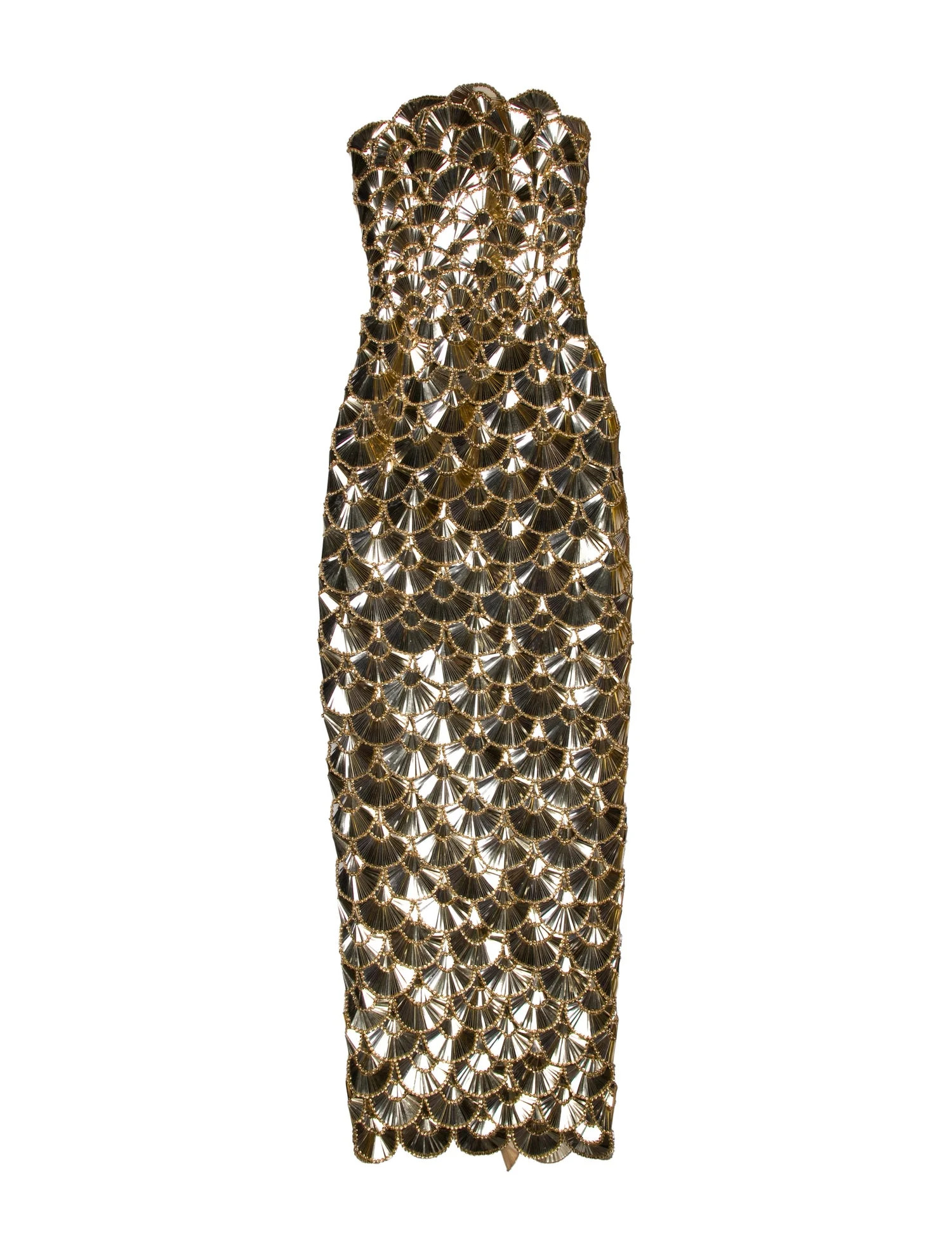 Oscar de la Renta Printed Long Dress w/ Tags - Gold Dresses, Clothing - OSC270399 | The RealReal | The RealReal