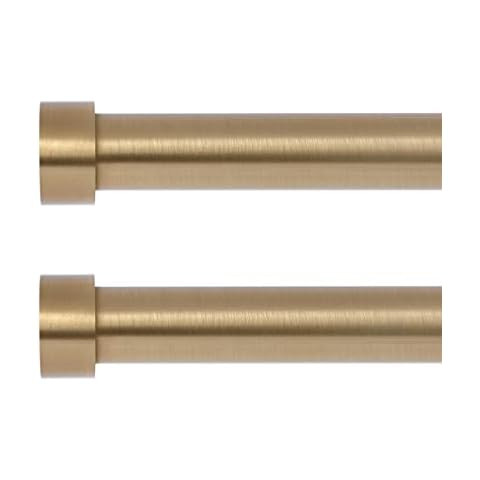 Ivilon Drapery Window Curtain Rod - End Cap Style Design 1 Inch Pole. 48 to 86 Inch Color Warm Go... | Amazon (US)