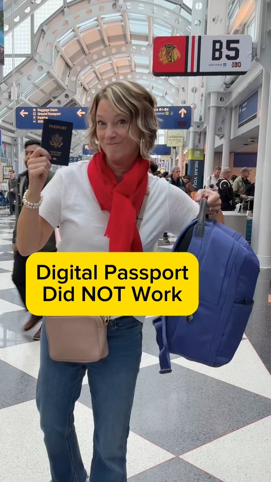 Traveling with my digital passport as my ID did NOT work in TSA lines this week. I was the first passenger in Chicago ORD's Transportation Security Line (in the B terminal) to try using my digital passport with my @iphone The awesome TSA officer let me try 3 times, and it kept saying scanning error. So my travel tip is to give it a couple of months before you try it.
Have you used it in an airport yet? Was it faster?

👨🏼‍✈️I’m a Houston pilot wife sharing tips to help you “travel the globe without a worry in the world” on YTube and IG. #traveltips #passport #digitalpassport 

#LTKTravel #LTKOver40