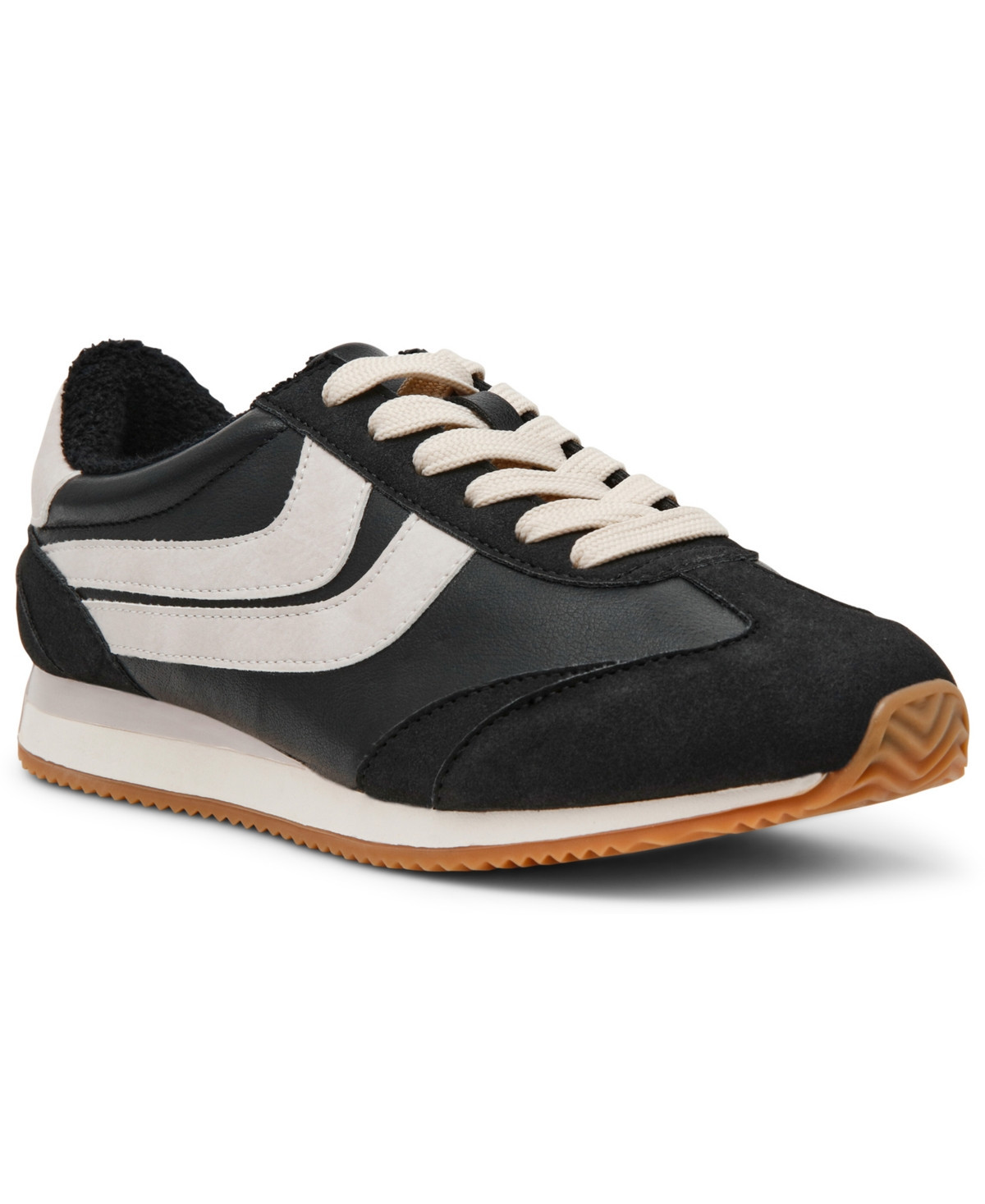 Dv Dolce Vita Women's Hype Round-Toe Lace-Up Sneakers - Black Suede | Macy's