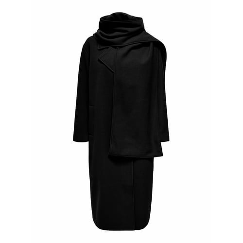Long Tailored Collar Coat with Scarf | La Redoute (UK)