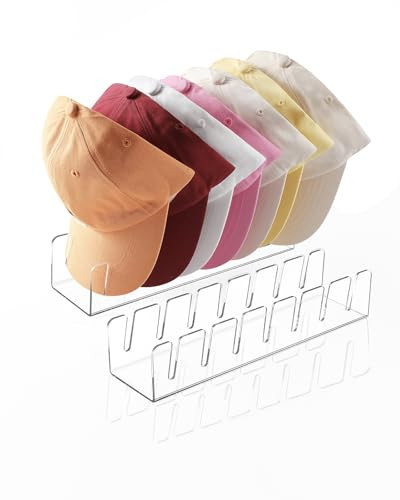 ZORCOR Acrylic Hat Organizer - 2 Pack Baseball Cap Display & Organizer, Holds 14 Caps, No Installation Needed, Clear Baseball Cap Organizer For Closet,Bedroom, Dresser | Amazon (US)
