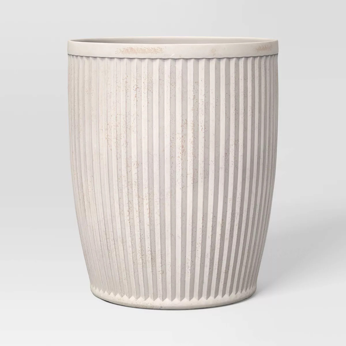 Weathered Ribbed Composite Indoor Outdoor Planter Pot Off-White - Threshold™ designed with Stud... | Target