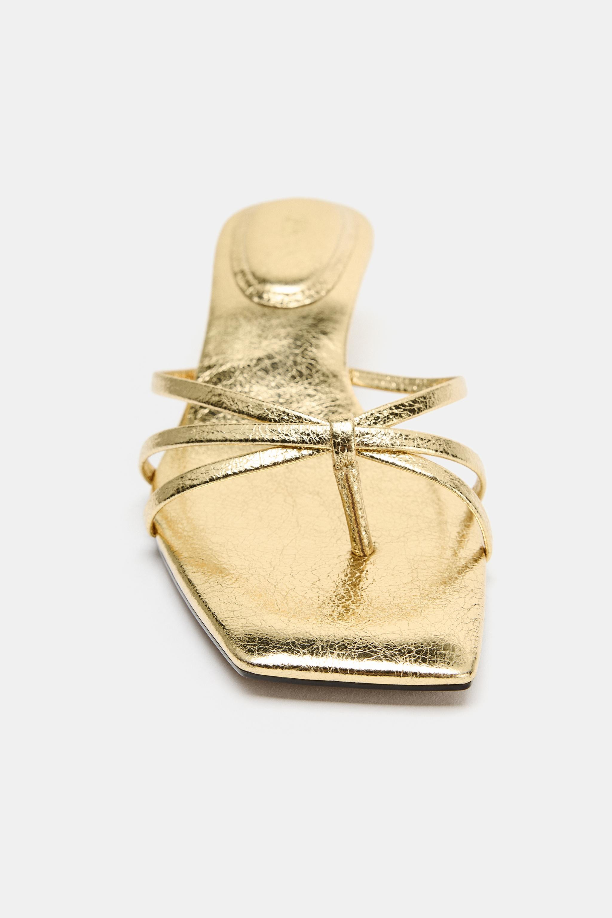 METALLIC-EFFECT SANDALS | Zara UK