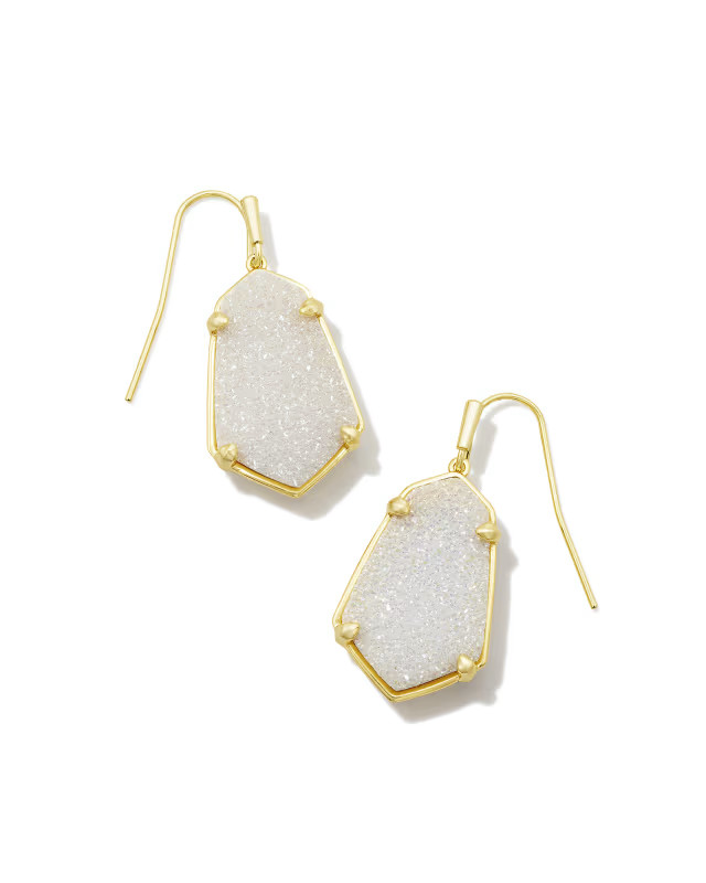 Alexandria Gold Drop Earrings in Iridescent Drusy | Kendra Scott