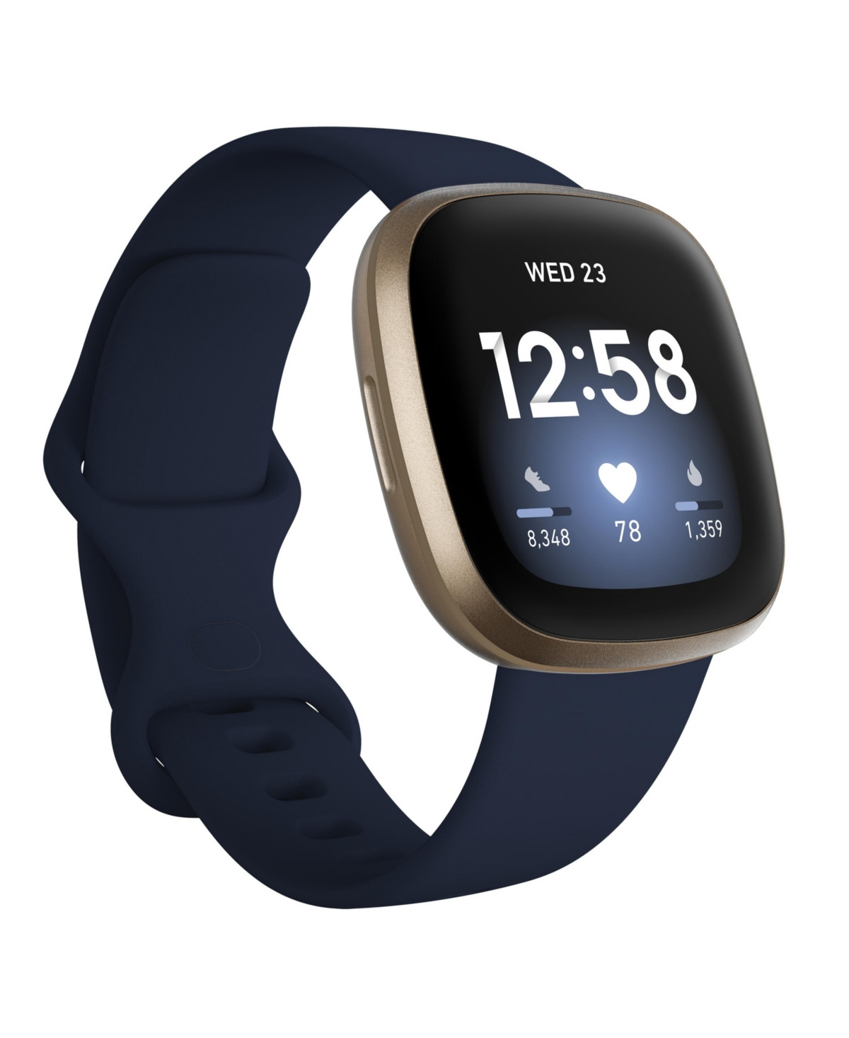 Fitbit Versa 3 Midnight Blue Strap Smart Watch 39mm | Macys (US)