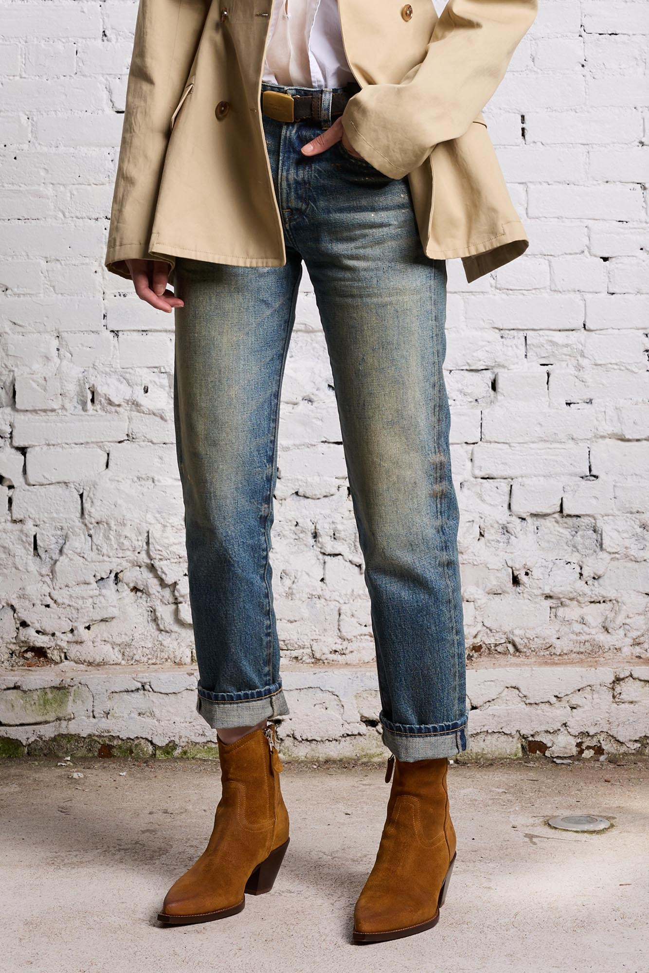 R13 Romeo Jean - Splattered Clinton Blue | R13