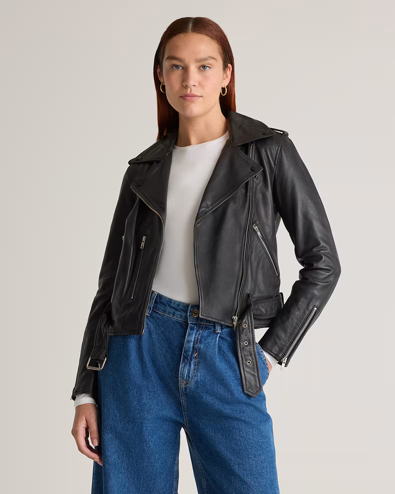 100% Leather Motorcycle Jacket | Quince