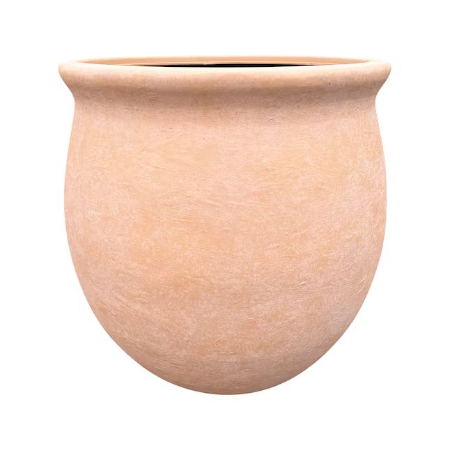 allen + roth Round 17.7-in W x 16.9-in H Orange Resin Traditional Indoor/Outdoor Planter | Lowe's