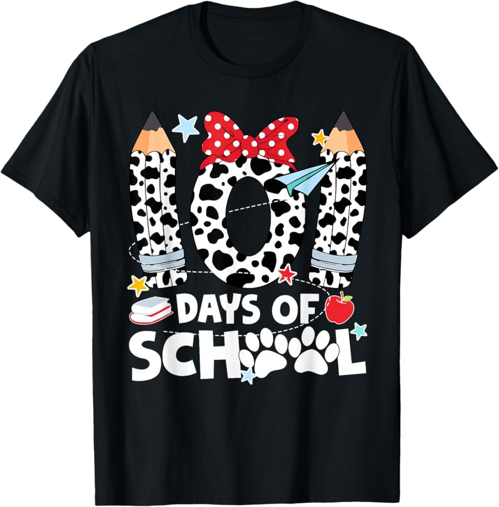 101 Days of School Funny Dog 100th Day of School Boys Girls T-Shirt | Amazon (US)
