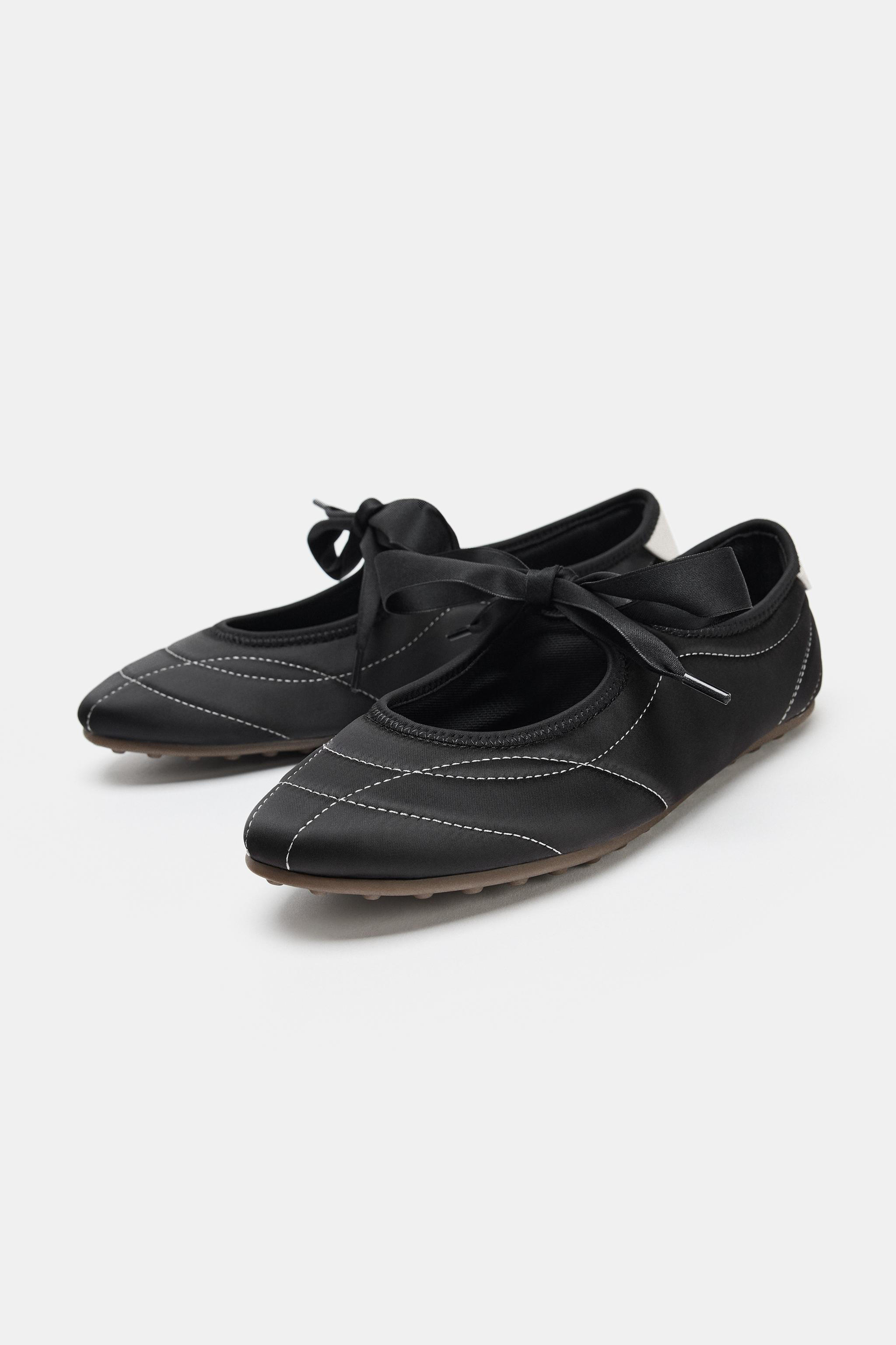 SPORTY TOPSTITCHED BALLET FLATS | Zara US