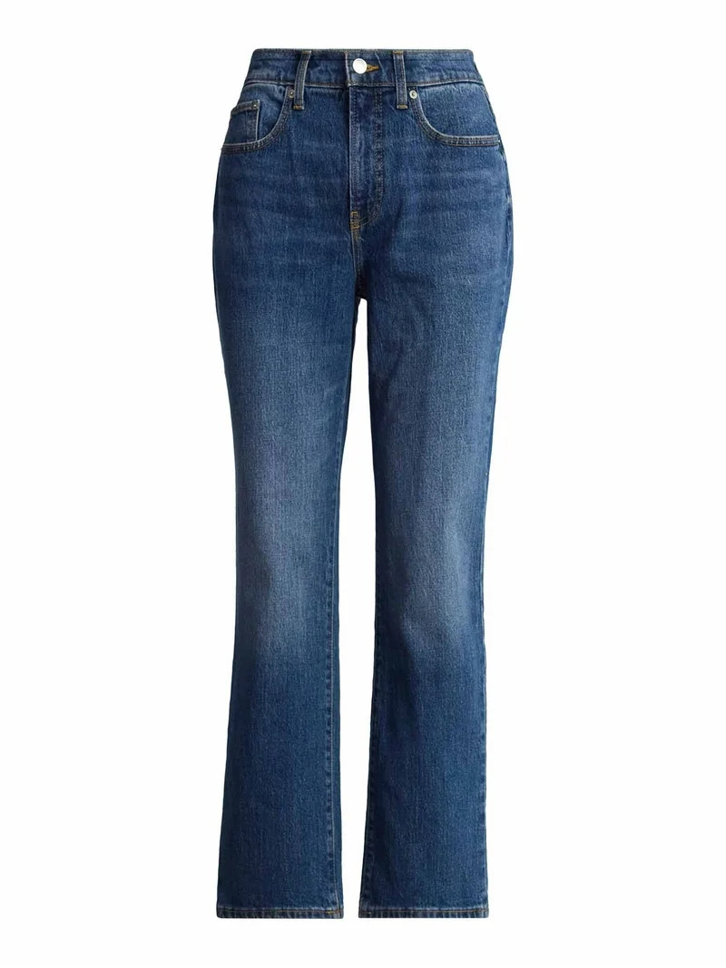 Free Assembly Women's and Women's Plus High Rise Straight Jeans, 30" Inseam, Sizes 0-26W | Walmart (US)