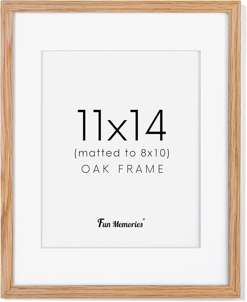 11x14 Picture Frame, Solid Oak Wood 11"x14" Photo Frame, 11 x 14 Frame for Wall, 11 x 14 Picture ... | Amazon (US)