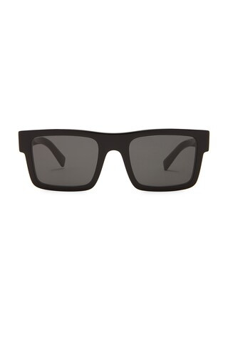 Prada Rectanglular Frame Sunglasses in Black from Revolve.com | Revolve Clothing (Global)