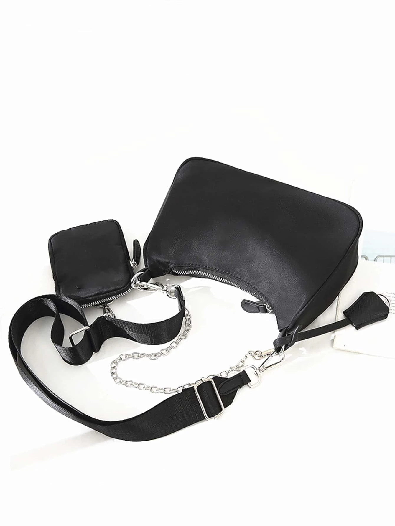 Minimalist Chain Baguette Bag With Coin Purse | SHEIN