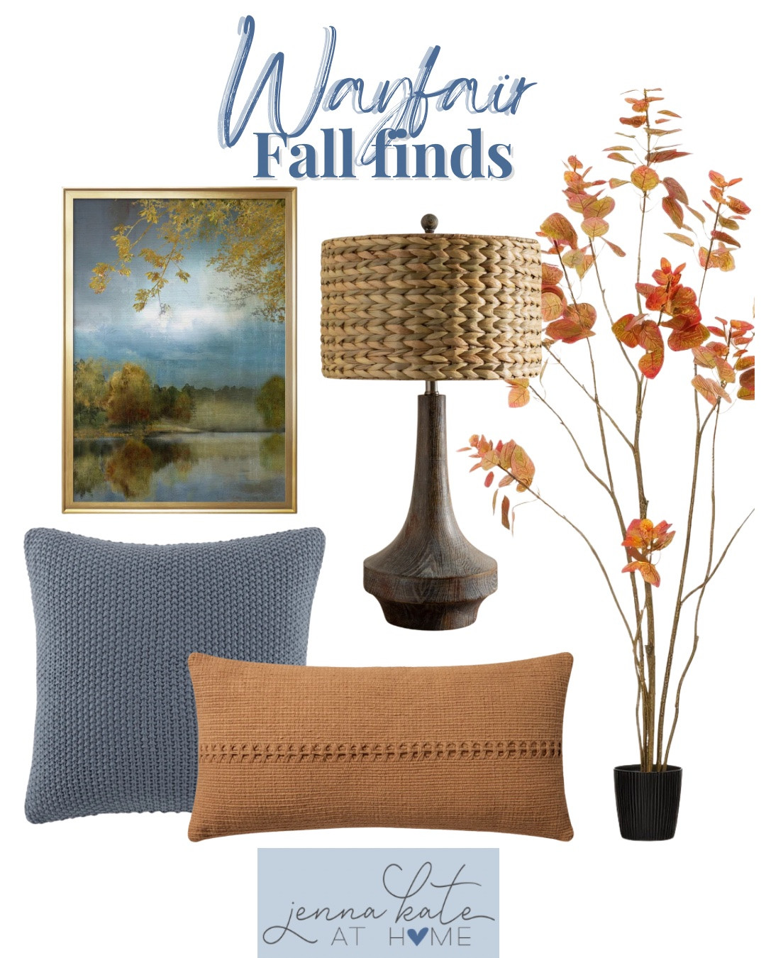 Fall finds from Wayfair include throw pillows, faux tree, table lamp, and wall art.

Home decor, fall finds, fall refresh, looks for less

#LTKSaleAlert #LTKHome #LTKSeasonal