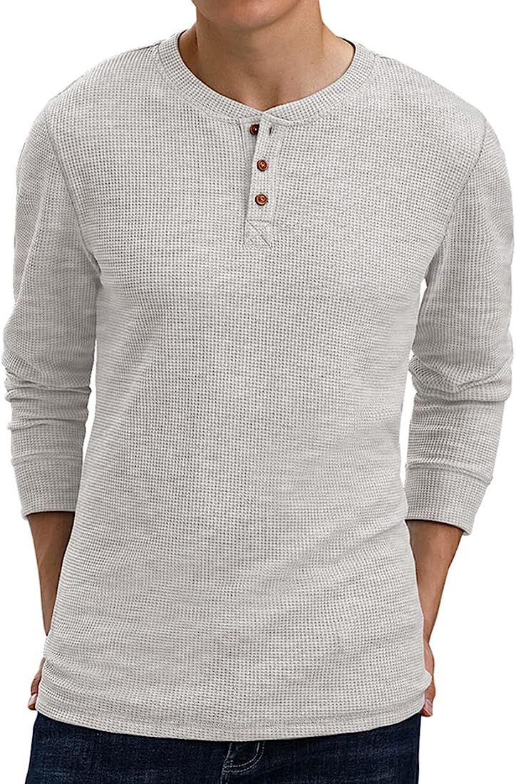 Sailwind Men's Long Sleeve Waffle Henley Casual Henley T-Shirts for Men | Amazon (US)
