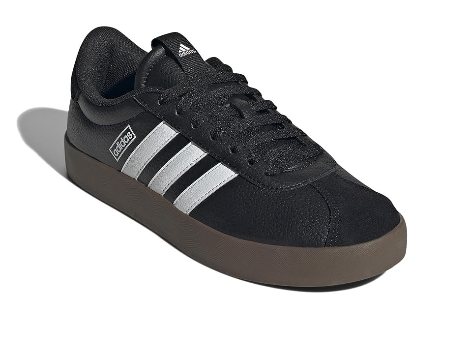 adidas VL Court 3.0 Women's Shoes Black/White/Gum : 5 B - Medium, Leather | Zappos