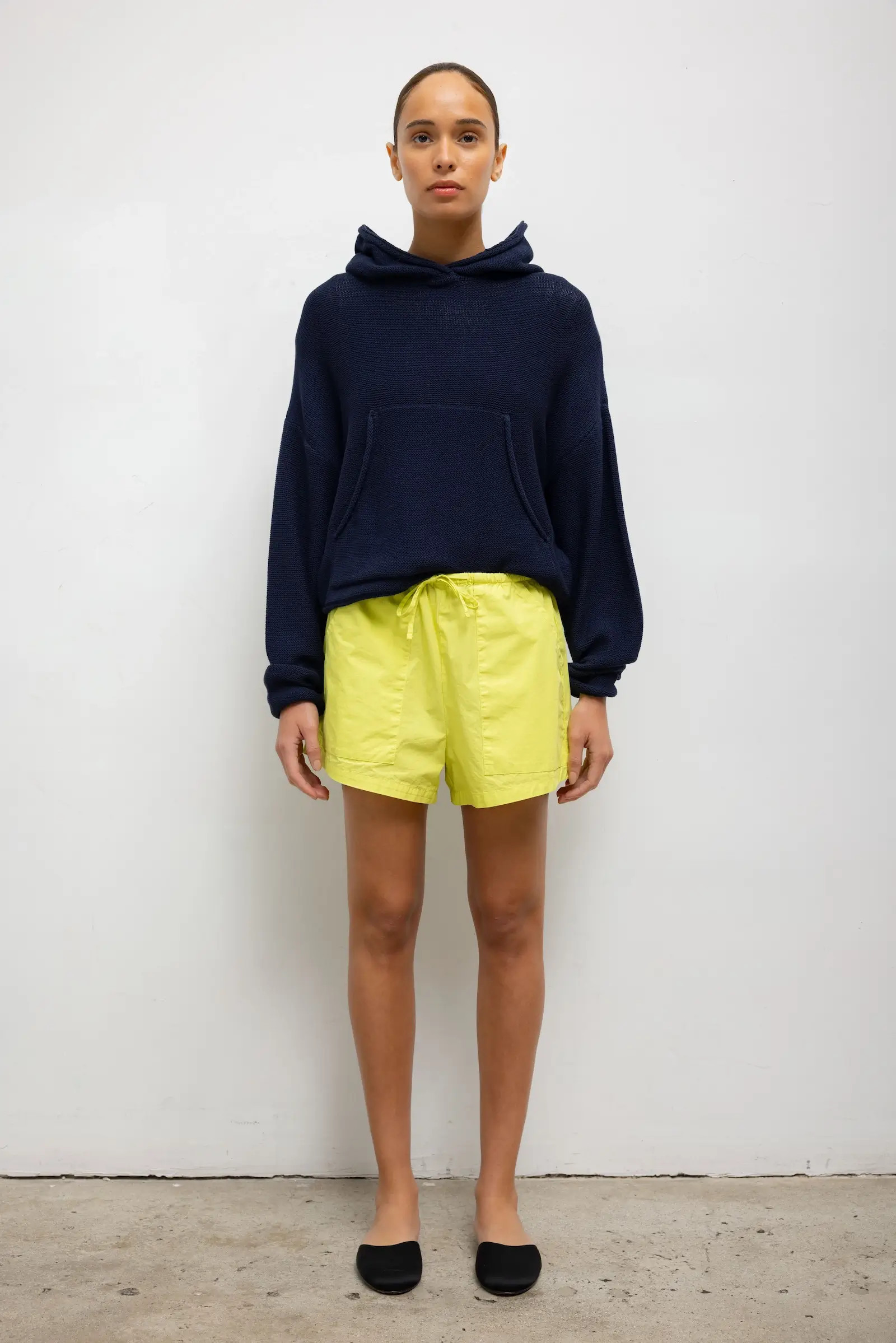 Kyoto Pocket Short in Chartreuse in Cotton | LESET