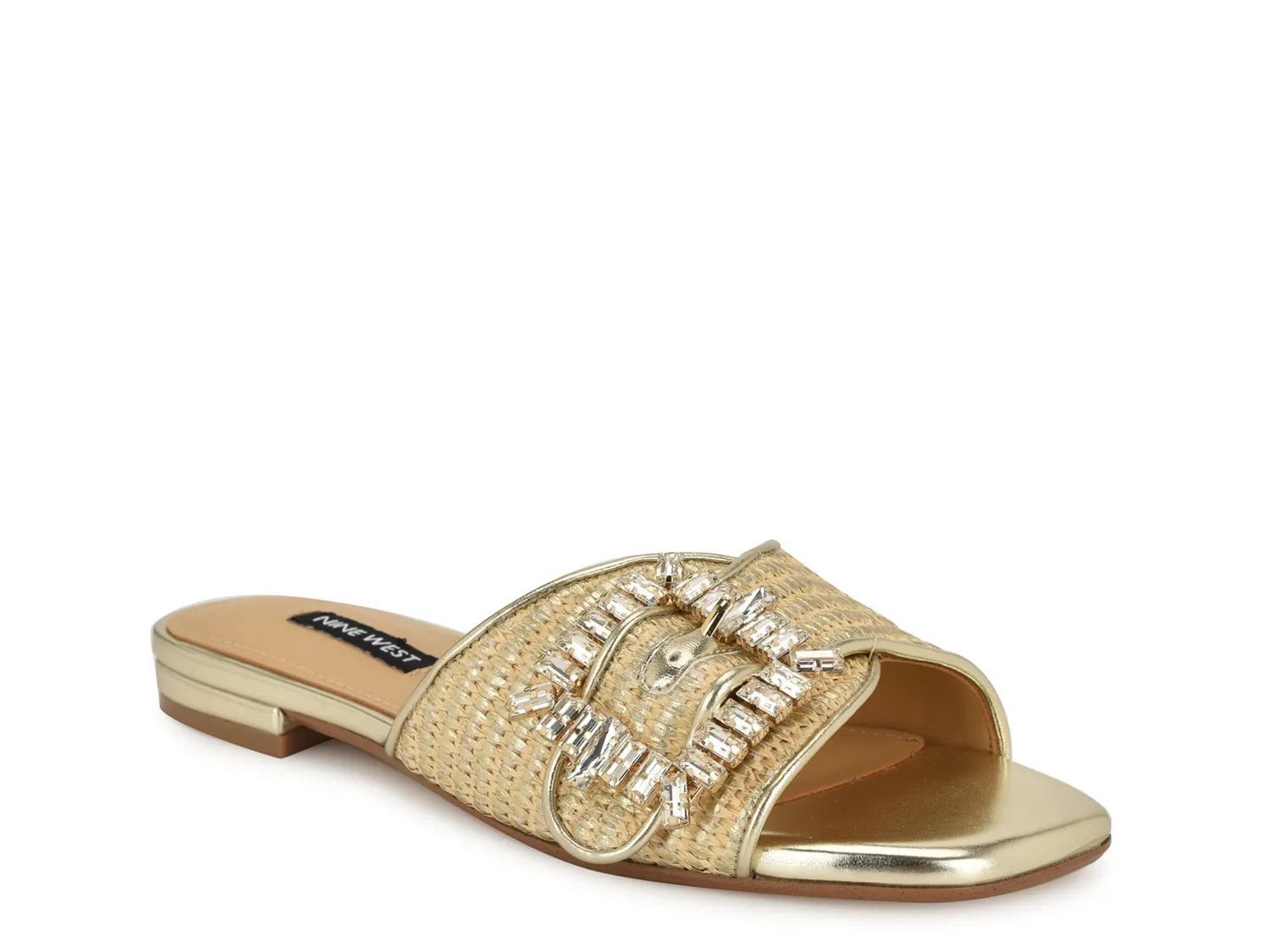 Nine West Laniey Sandal | Women's | Gold Metallic | Size 7.5 | Sandals | DSW
