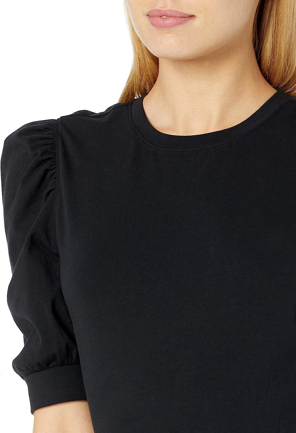 Amazon.com: The Drop Women's Mariko Puff Sleeve Crew Neck T-Shirt, Black, S : Clothing, Shoes & J... | Amazon (US)