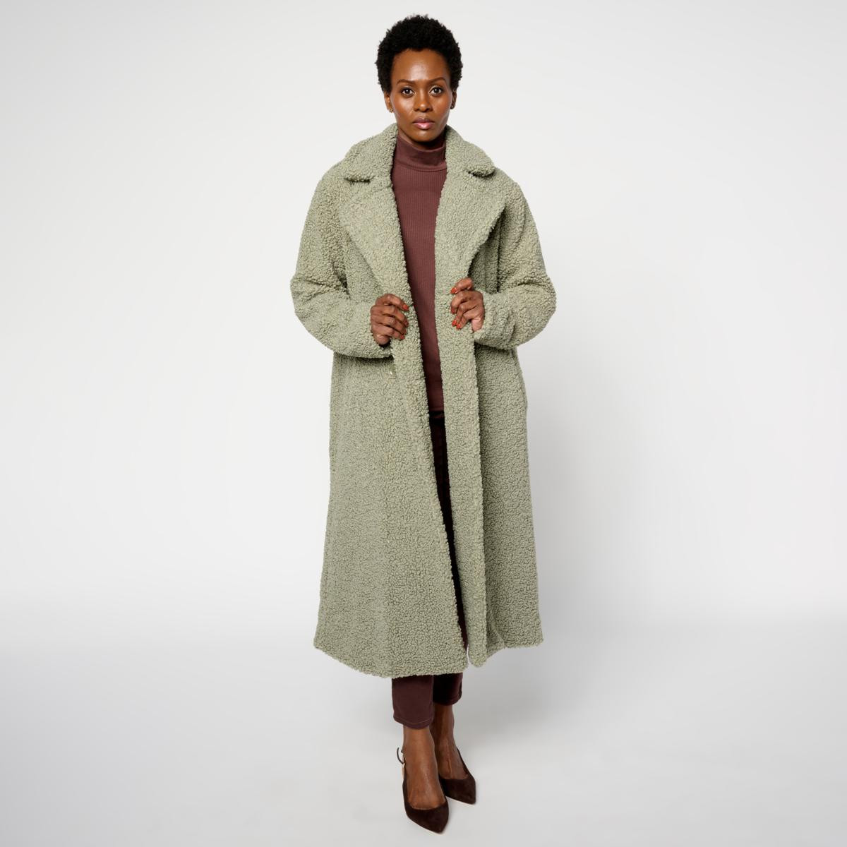 "As Is" G by Giuliana Black Label Knit Teddy Luxe Coat | HSN