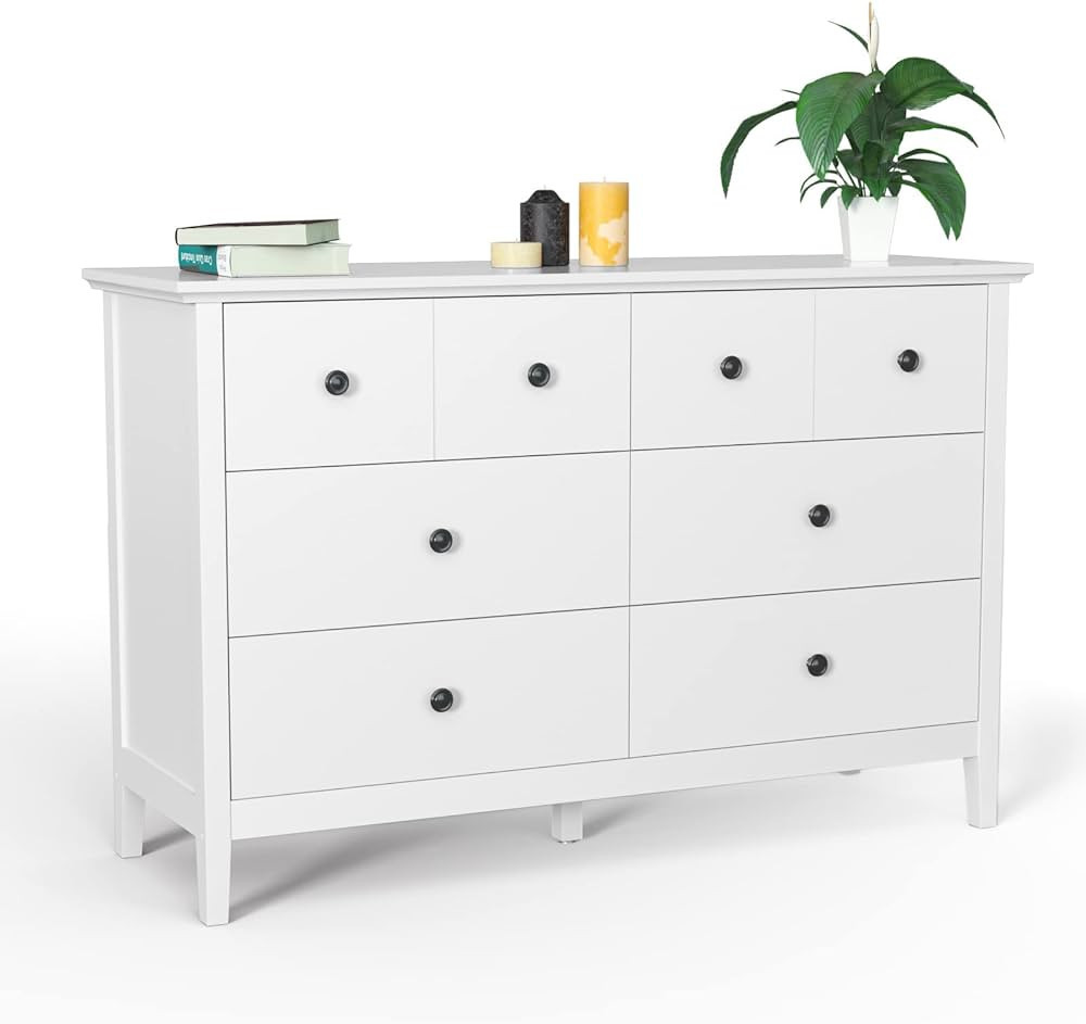 LYNSOM Dresser for Bedroom, Modern White Dresser with Deep Drawers, 6 Drawer Double Dresser with ... | Amazon (US)
