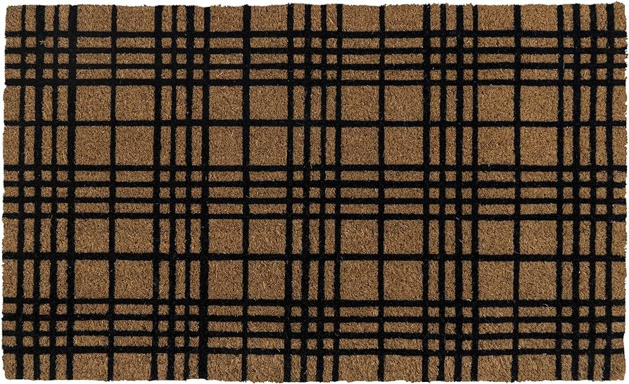 Entryways Basics Fine Plaid Coconut Fiber with PVC Backing Doormat 18" x 30" x .5" | Amazon (US)