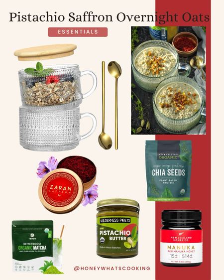 Here’s what you will need for a pistachio, saffron overnight oats. I especially love those espresso mugs. #kitchen #espressomugs #indiancooking