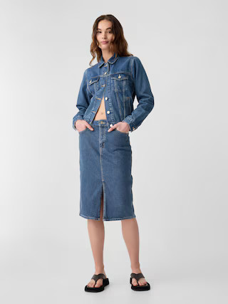 Denim Midi Pencil Skirt | Gap Factory