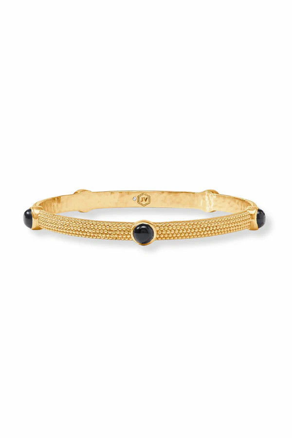 Julie Vos Cabochon Obsidian Black Bangle Bracelet | The Willow Tree