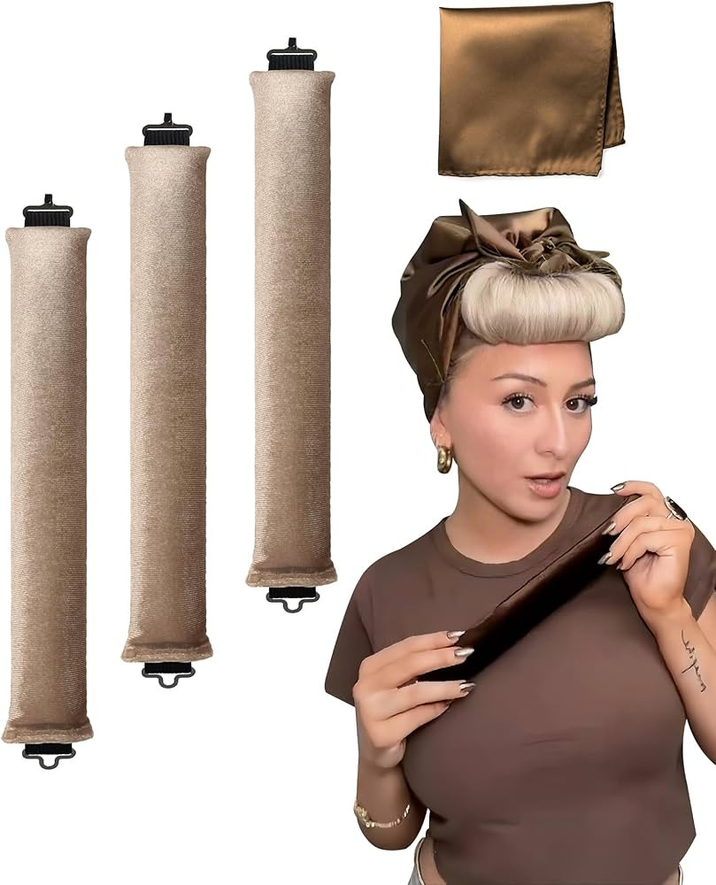 Jumbo Heatless Hair Curlers for Long Hair Overnight Wavy Hair Curlers Blowout Rods Heatless Curls... | Amazon (US)