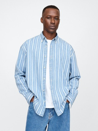 Denim Stripe Big Shirt | Gap (US)