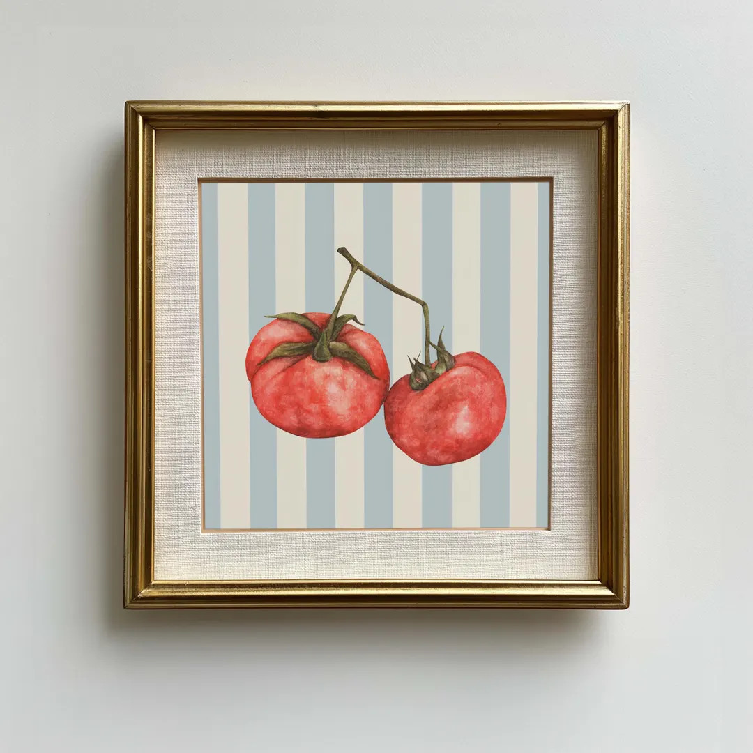 Vintage Tomato Kitchen Wall Art Printable - Rustic Farmhouse Tomato Illustration - Red Tomato Dig... | Etsy (US)