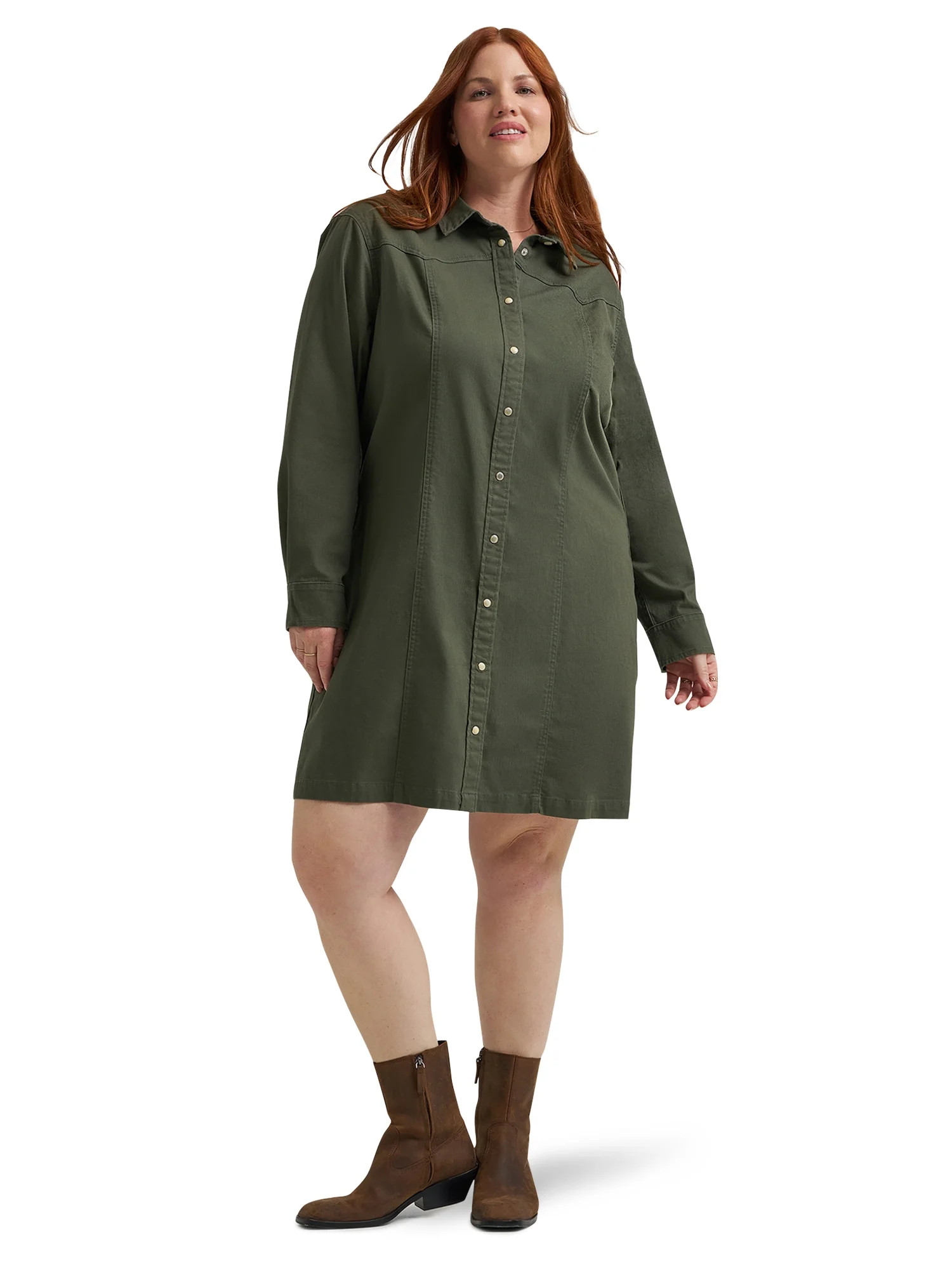 Lee Women's and Women's Plus Heritage Western Denim Dress, Sizes XS-4X | Walmart (US)