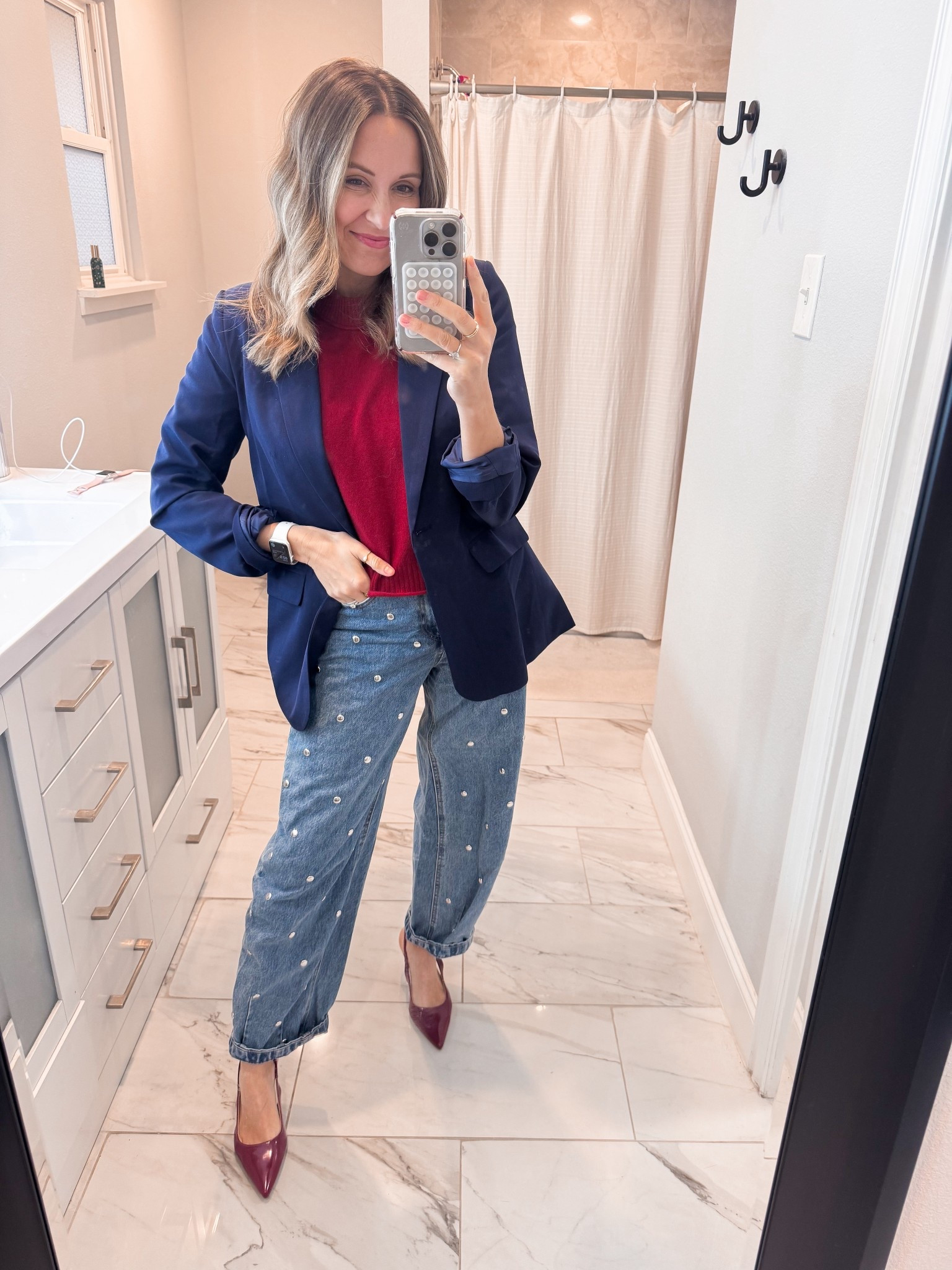 XS sweater
S blazer
4 jeans

#LTKGiftGuide #LTKdayinmylife #LTKHoliday