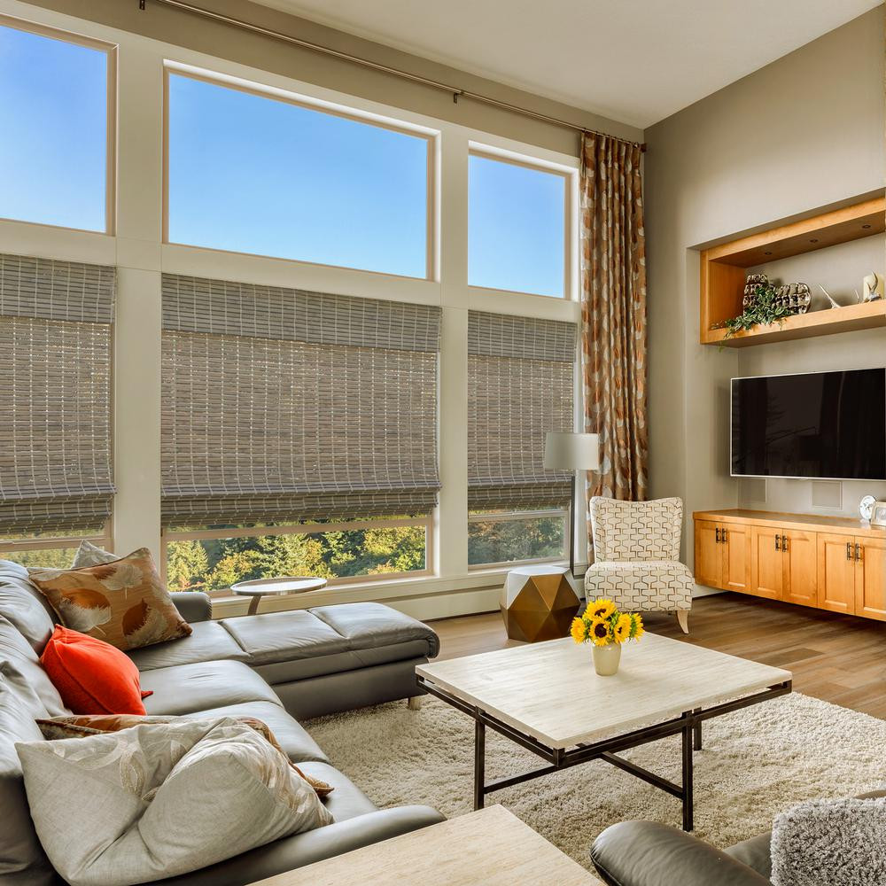 Home Decorators Collection Cut-to-Size Driftwood Cordless Light-Filtering UV Protection Bamboo Shade | The Home Depot