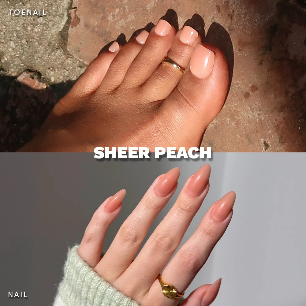 Sheer Peach Mani Pedi | Glamnetic