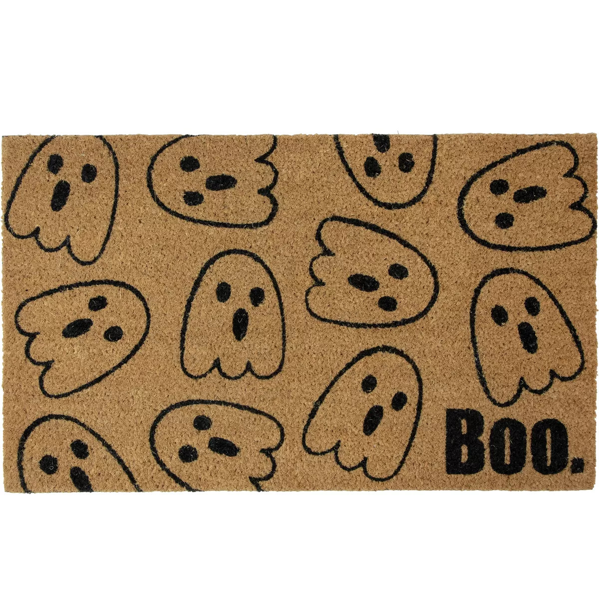 Northlight Natural Coir Boo with Ghosts Halloween Doormat 18" x 30" | Target