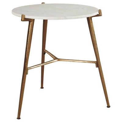 Chadton Accent Table White/Gold Finish - Signature Design by Ashley | Target