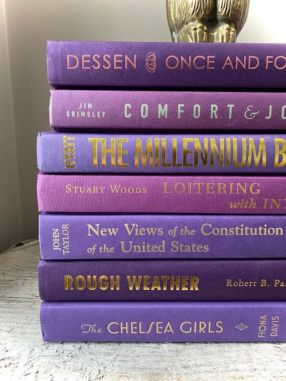 Purple Books for Decor. Books By Color. Teen Girl Room Decor. | Etsy (US)