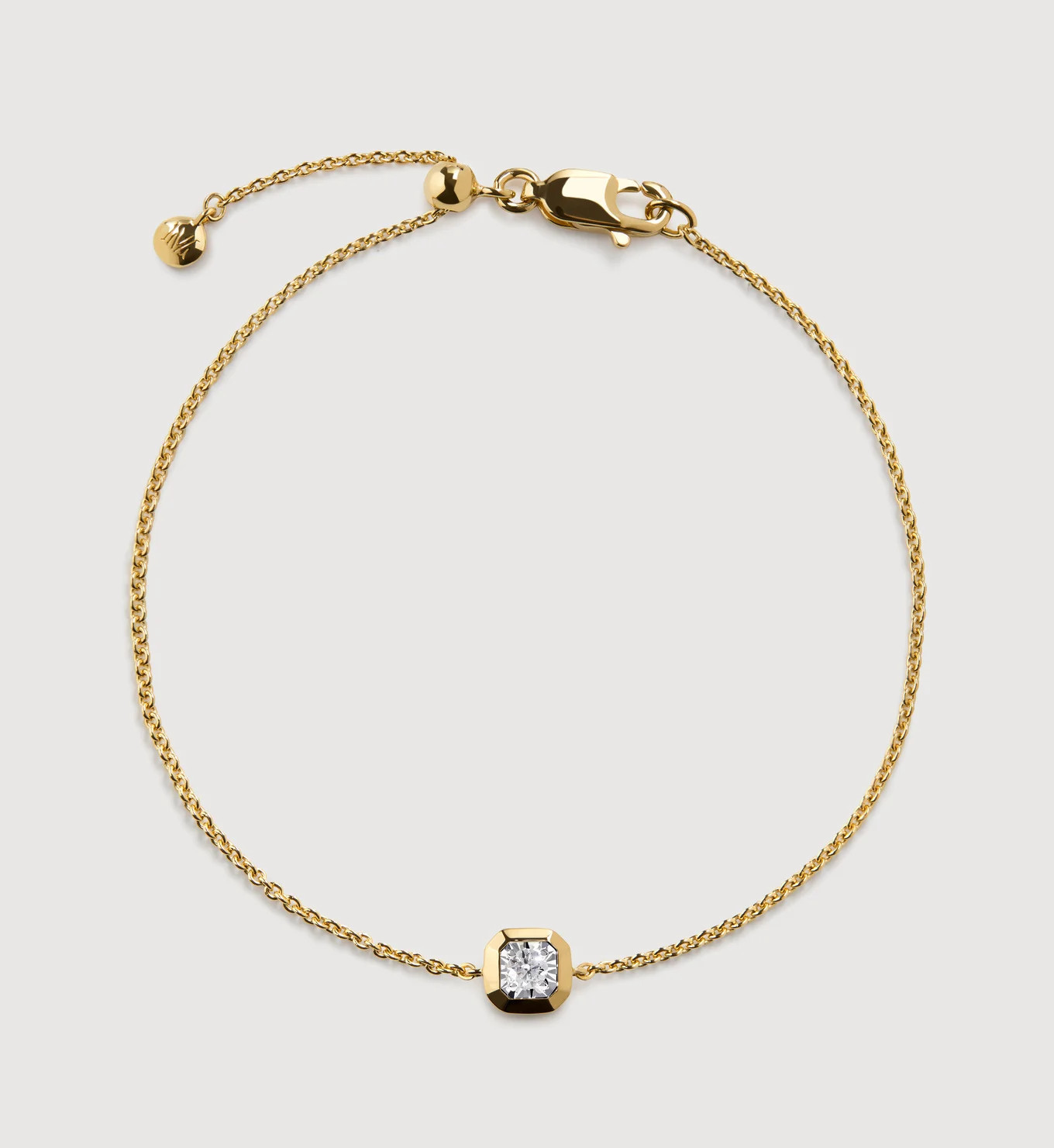 Asscher Diamond Chain Bracelet | Monica Vinader (Global)