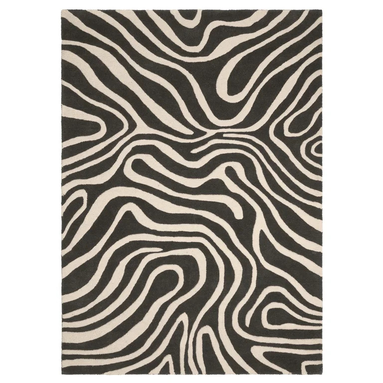 Temi Coker for Walmart Hand Tufted Area Rug, 5' x 7', Black and White | Walmart (US)