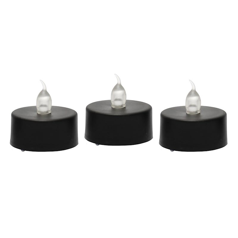 3-Pack Black LED Tealight Candles | At Home