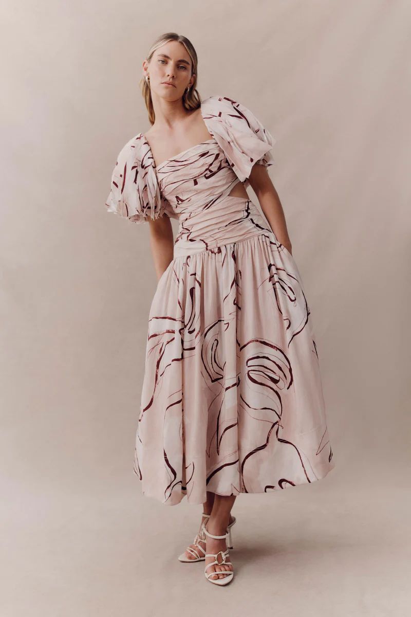 Marianne Ruched Midi Dress | aje. (US, UK, Europe, ROW)