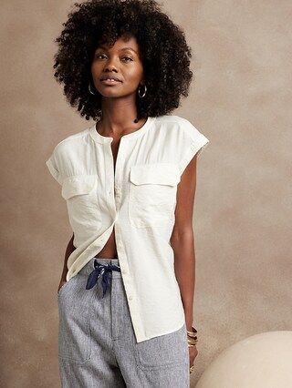 Cap-Sleeve Shirt | Banana Republic Factory